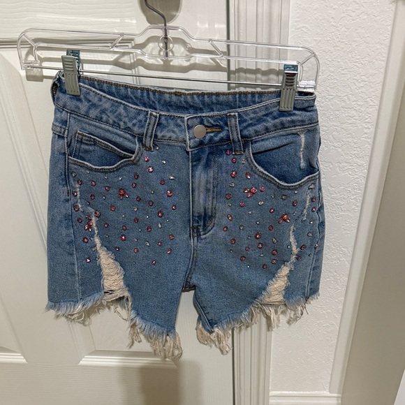 Embellished Denim Shorts - Picture 1 of 3